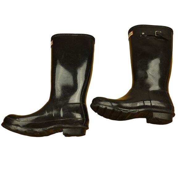 Hunter Original Kids Gloss Rain‎ Boots JFT6000RGL Black Size 5B / 6G Tall Glossy - Picture 5 of 10